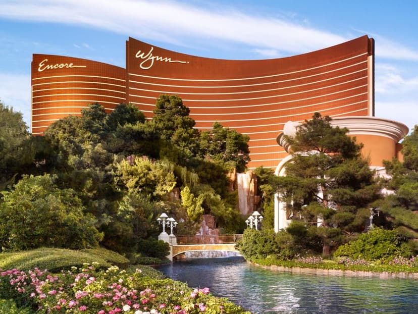 Wynn Las Vegas in Las Vegas — Steve Wynn's 2005 copper-glass tower at the north-central Strip — 2,716 rooms, a Tom Fazio golf course, and AAA Five-Diamond service