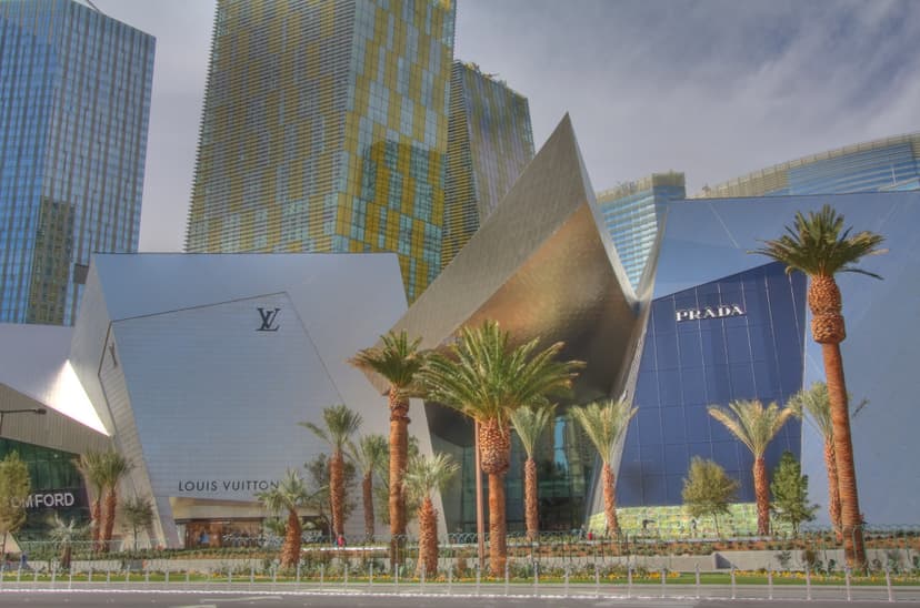 The Shops at Crystals in Las Vegas — A Daniel Libeskind-designed luxury mall inside the Aria/CityCenter complex — Louis Vuitton, Prada, Tom Ford, Rolex