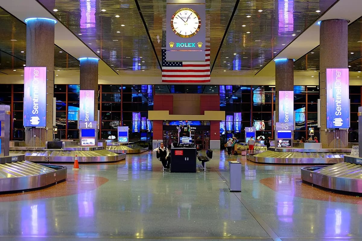 Baggage claim carousels in Terminal 1 at Las Vegas airport